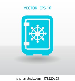 Flat icon of safe