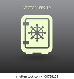 Flat icon of safe