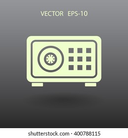 Flat icon of safe
