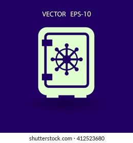 Flat icon of safe