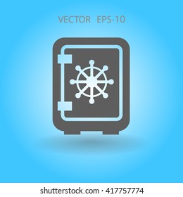 Flat icon of safe