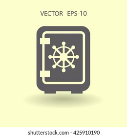 Flat icon of safe
