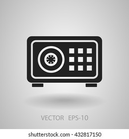 Flat icon of safe