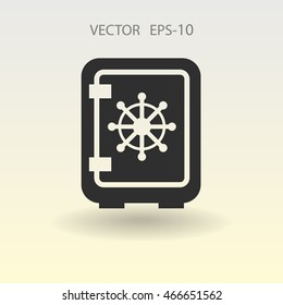 Flat icon of safe