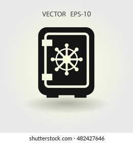 Flat icon of safe