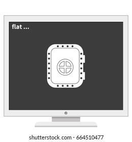 Flat icon of safe.