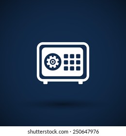 Flat icon of safe lock finance bank security protection safety