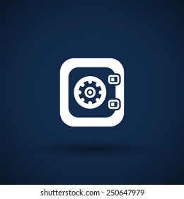 Flat icon of safe lock finance bank security protection safety