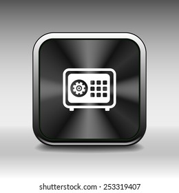 Flat icon of safe lock finance bank security protection safety