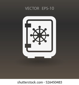 Flat icon of safe. vector illustration
