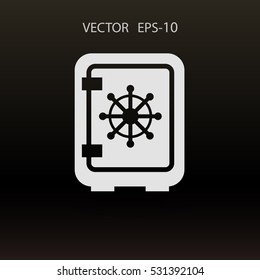 Flat icon of safe. vector illustration
