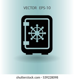 Flat icon of safe. vector illustration