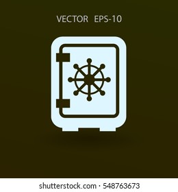 Flat icon of safe. vector illustration