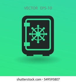 Flat icon of safe. vector illustration