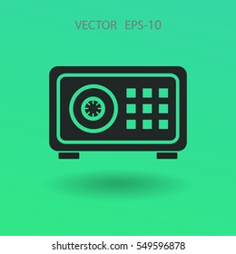 Flat icon of safe. vector illustration