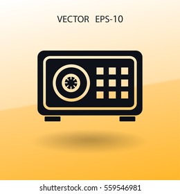 Flat icon of safe. vector illustration