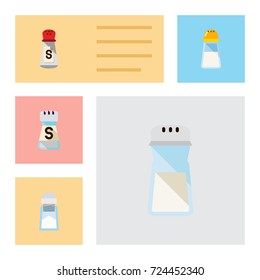 Flat Icon Salt Set Of Saltshaker, Sodium, Salt And Other Vector Objects. Also Includes Shaker, Spice, Saltshaker Elements.