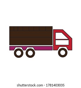 Flat icon sand truck outline style