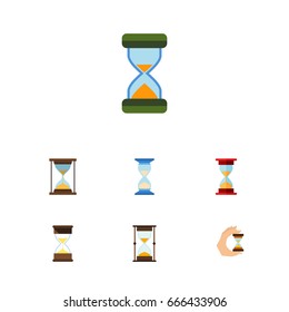 Flat Icon Sandglass Set Of Waiting, Hourglass, Measurement And Other Vector Objects. Also Includes Sandglass, Hourglass, Sand Elements.