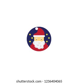 Flat icon of santa, holidays, happy new year
