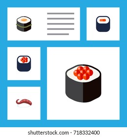 Flat Icon Sashimi Set Of Eating, Japanese Food, Sashimi And Other Vector Objects. Also Includes Food, Gourmet, Japanese Elements.