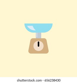 Flat Icon Scales Element. Vector Illustration Of Flat Icon Kitchen Measurement Isolated On Clean Background. Can Be Used As Scales, Measurement And Weight Symbols.