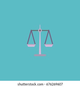 Flat Icon Scales Element. Vector Illustration Of Flat Icon Libra Isolated On Clean Background. Can Be Used As Scales, Libra And Weight Symbols.