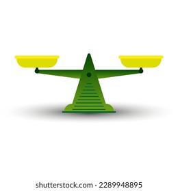Flat icon with scales on light background. Comparison, decision concept. Vector illustration.