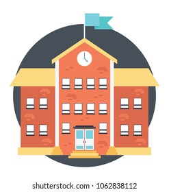 
Flat icon of school building
