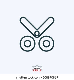 flat icon of scissor. 