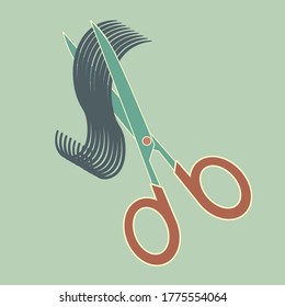 Flat icon, scissors, closeup, vector graphics eps 10.
