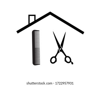 Flat icon scissors and combs isolated on white background. Beauty saloon.