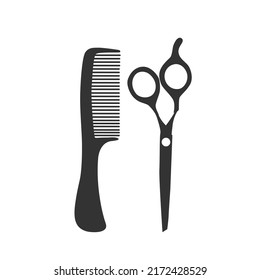 Flat icon scissors and combs isolated on white background. Beauty saloon vector
