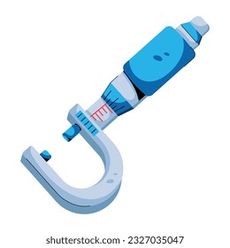 Flat icon of screw gauge 