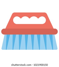 
Flat icon of a scrubbing brush for blue bristles
