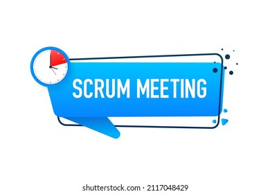 Flat icon with scrum meeting. Project development illustration. Vector icon