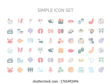 Flat icon of Sea Food.
