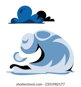 Flat icon of sea wave 