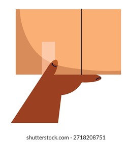 Icono plano de una caja de cartón sellada para el embalaje y el envío