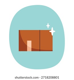 Flaches Symbol einer versiegelten Kartonschachtel für Verpackung und Versand