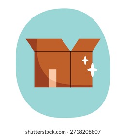 Icono plano de una caja de cartón sellada para el embalaje y el envío