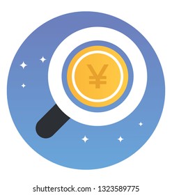 Flat icon of search market 
