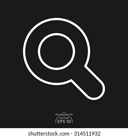 Flat icon of search sign.