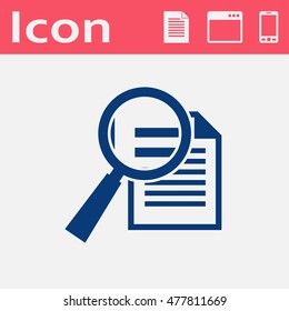 Flat icon of searching document