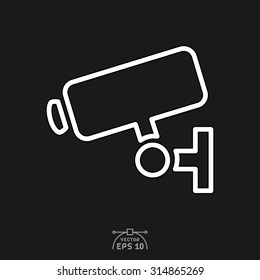 Flat icon of security camera.