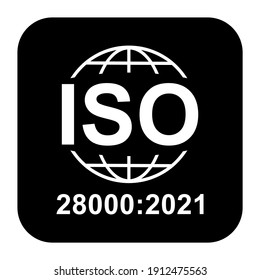 Flat icon. Security Management Systems. Standard quality symbol. Vector button sign isolated on black background .