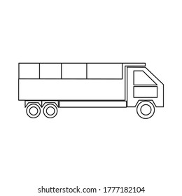 flat icon semi container outline style