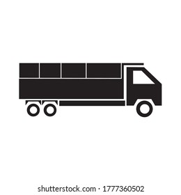 Flat icon semi container truck glyph style