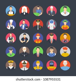 
Flat Icon Set of Avatars 
