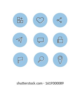 Flat icon set business technology collection vector